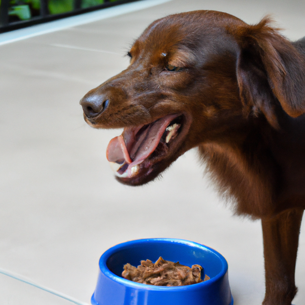 Happy dog eating Wild Earth Dog Food