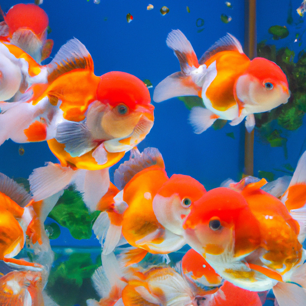 ranchu goldfish in beautiful aquarium